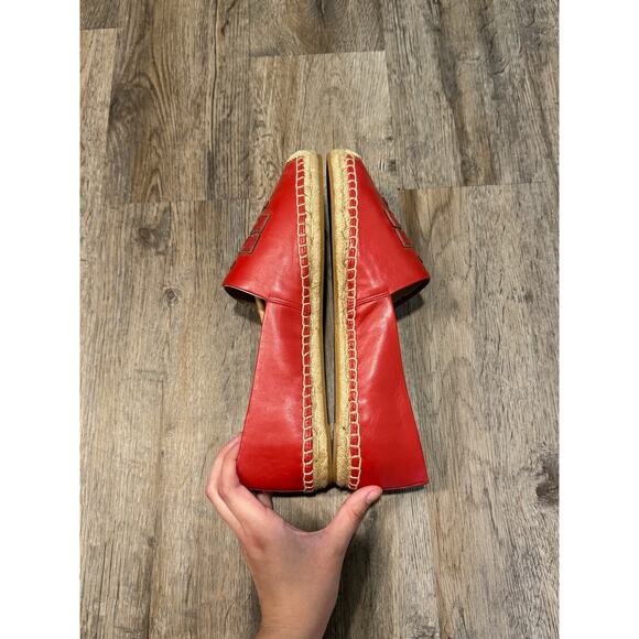 Tory Burch Womens Red Ines Espadrille Flats Size 10.5 - Picture 4 of 8